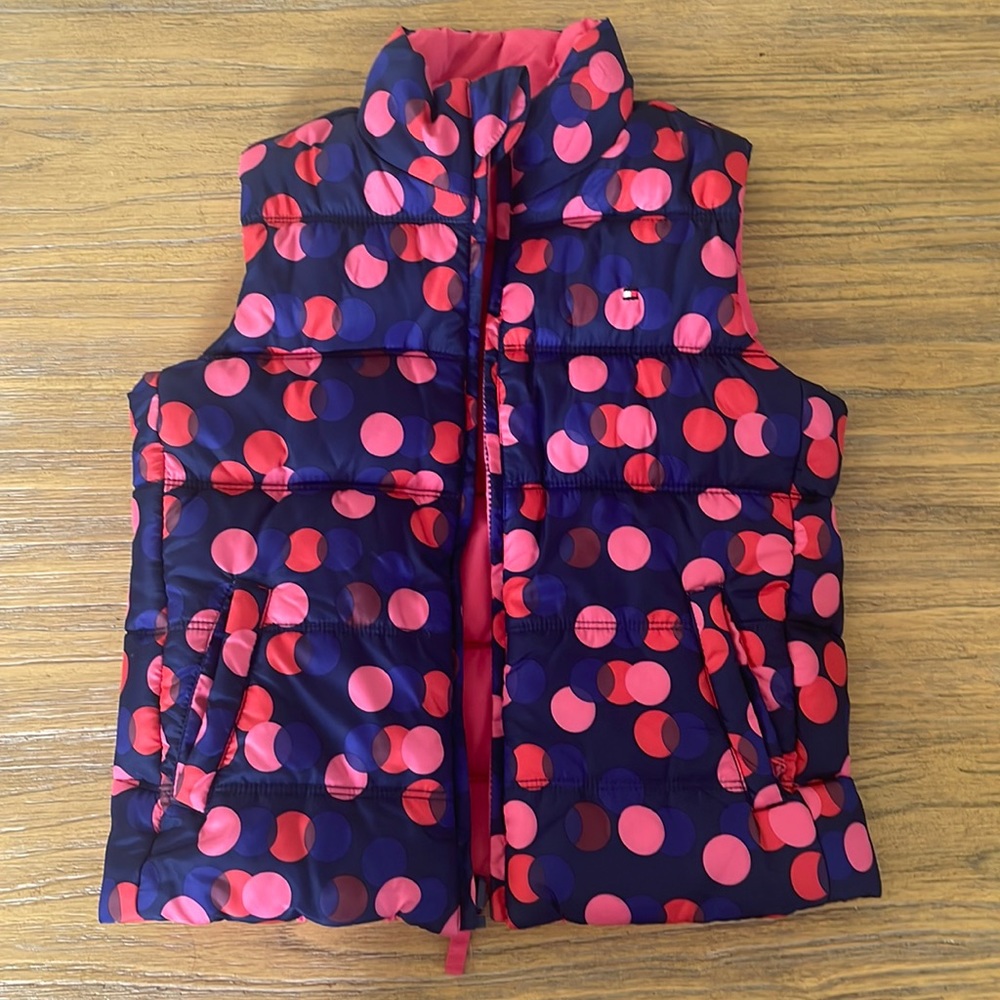 Tommy Hilfiger Reversible -pink blue- Puffy Vest for Girls sz M (10)